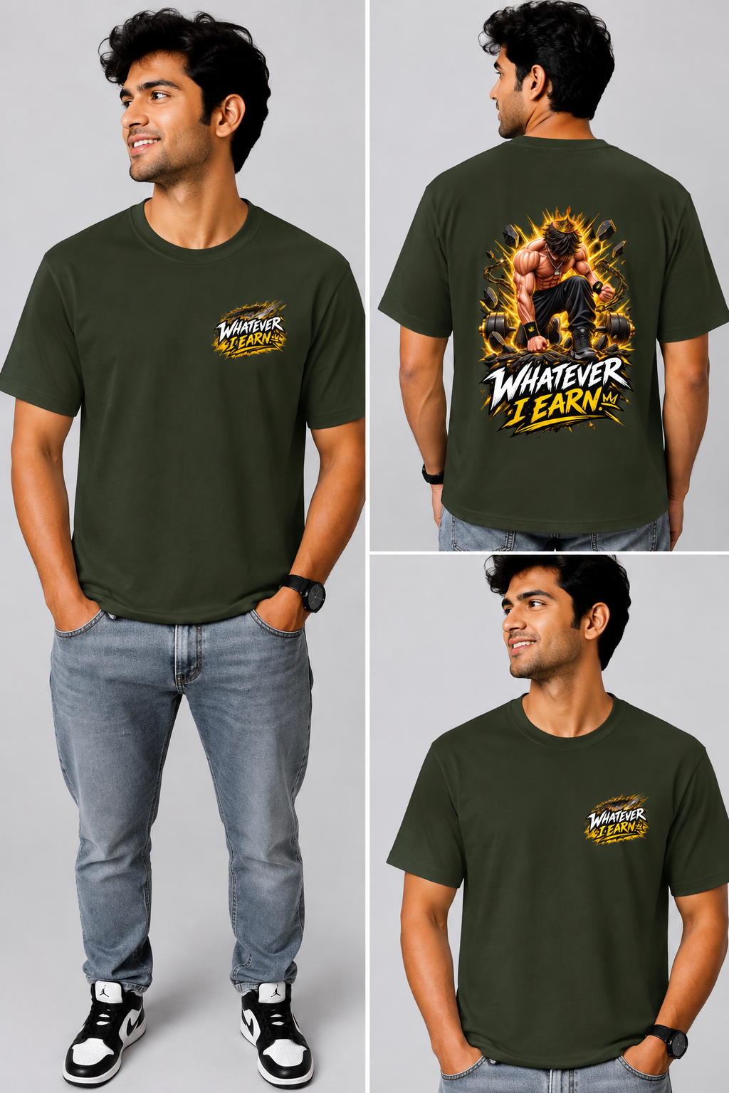 “WHATEVER I EARN – Gym Motivation T-Shirt”